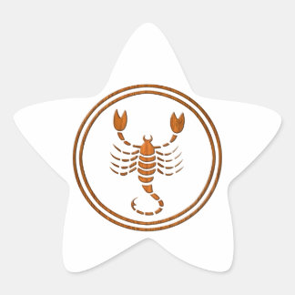 Wood Scorpio Zodiac Scorpion Astrology Sign Star Sticker