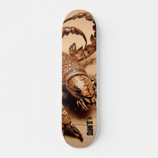 Wood Scorpion carved minimalistic design Skateboard