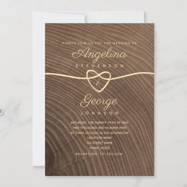 Wood Script Wedding Invitation (Front)