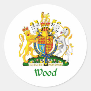 Wood Shield of Great Britain Classic Round Sticker
