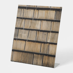 wood shingles  pedestal sign