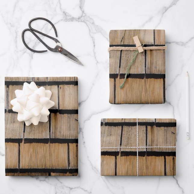 wood shingles wrapping paper sheet (Front)