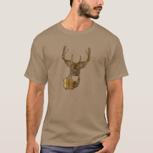 Wood Silhouette - White Tail Buck Deer T-Shirt