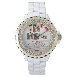 wood simple elegant family christmas Photo collage Watch