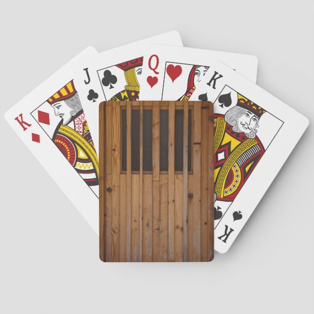 Wood Slats Beach Door Costa Brava Spain Playing Cards (Back)
