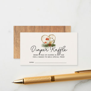 Wood Slice Baby Shower Diaper Raffle Ticket Enclosure Card