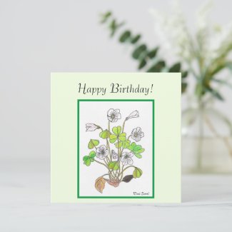 Wood Sorrel Happy Birthday Card