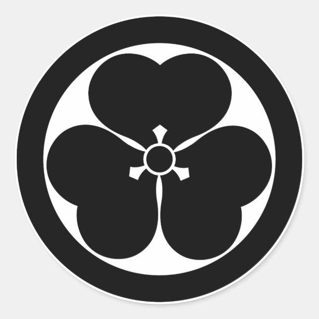 Wood sorrel in circle classic round sticker (Front)