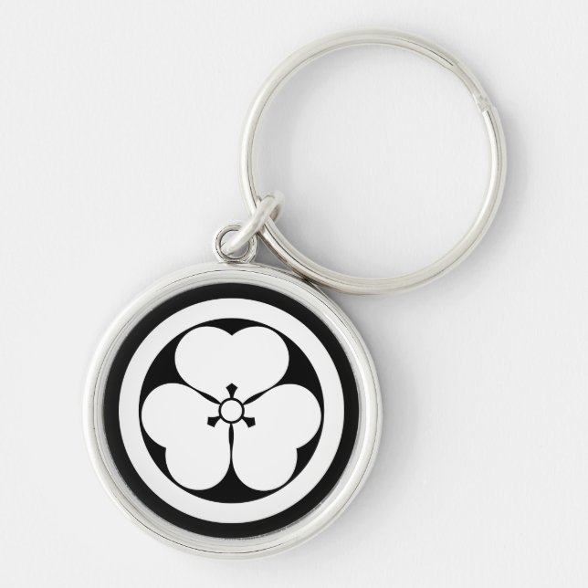 Wood sorrel in circle key ring (Front)