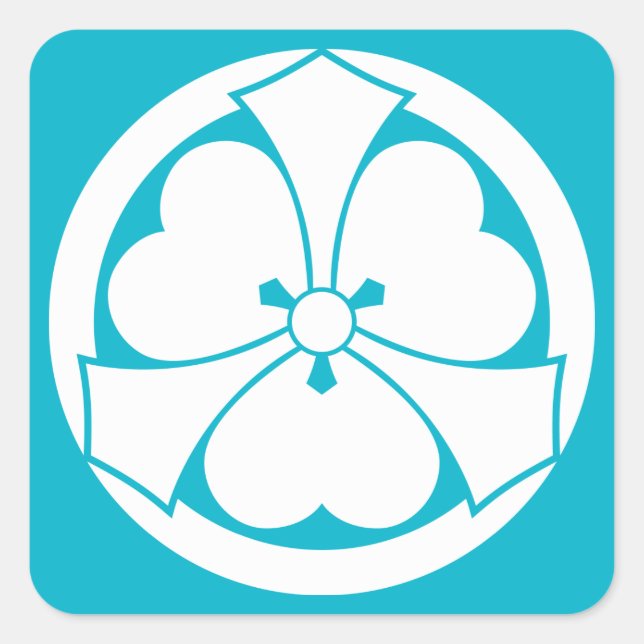 Wood sorrel with jut-out-swords in circle square sticker (Front)