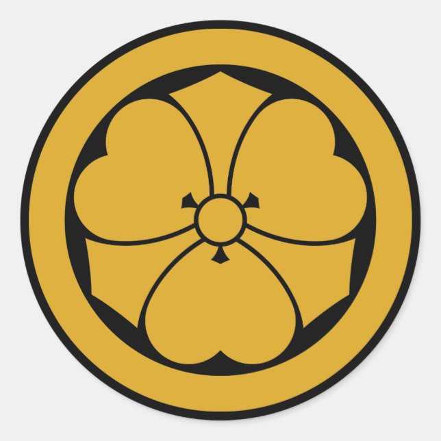 Wood sorrel with swords in circle 1 classic round sticker (Front)