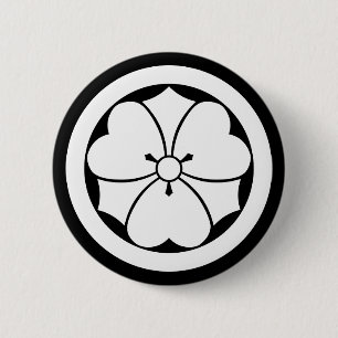 Wood sorrel with swords in circle 6 cm round badge