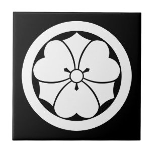 Wood sorrel with swords in circle tile