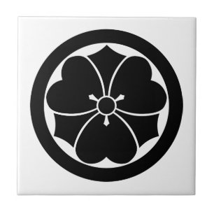 Wood sorrel with swords in circle tile