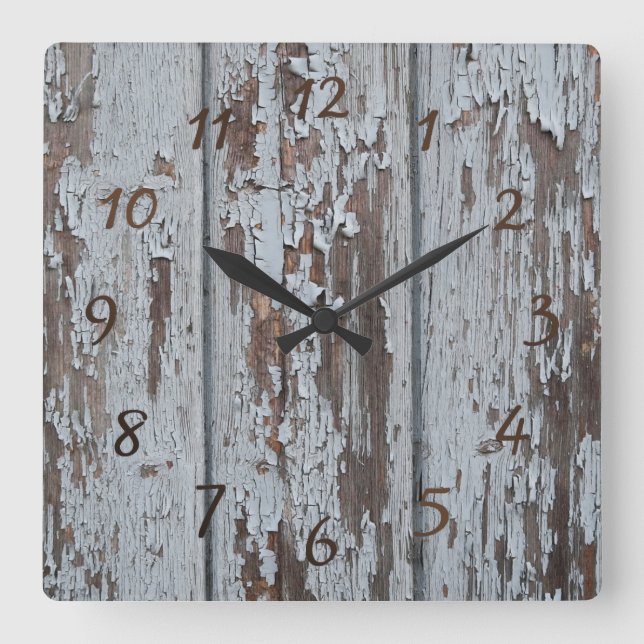 wood square wall clock (Front)