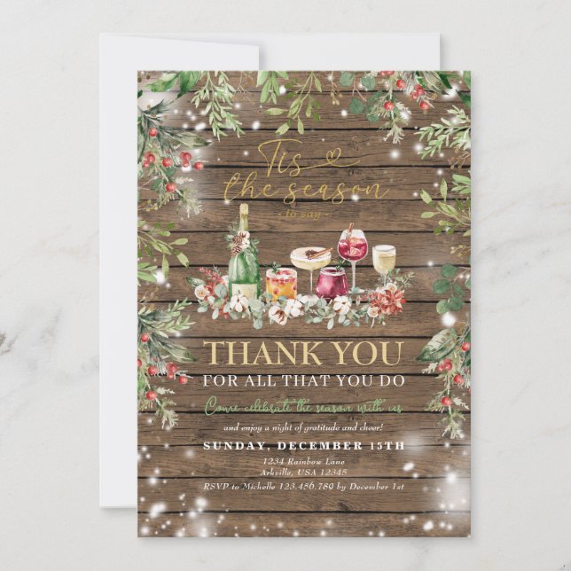 Wood Staff Christmas Party Church invite (Front)