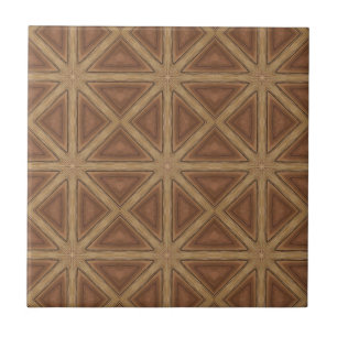 Wood star geometric art design tile