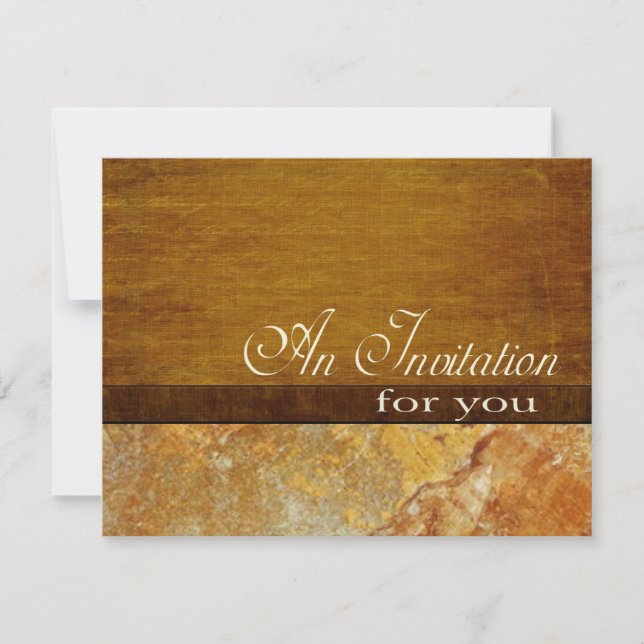 Wood Stone Business Executive Retirement 4.5x5.5 Invitation (Front)