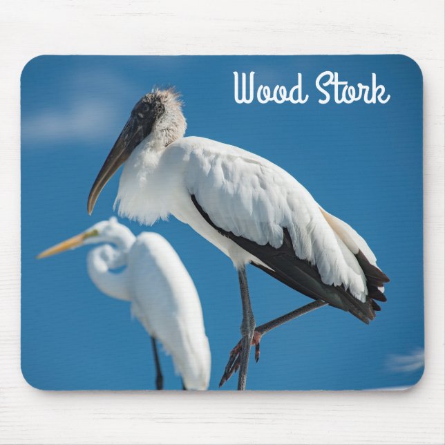 Wood Stork Mouse Mat (Front)
