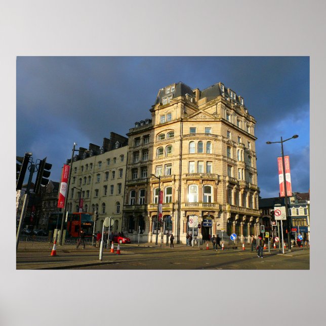 Wood Street, Cardiff, Wales Poster (Front)
