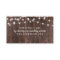 Wood string lights wedding RSVP website card