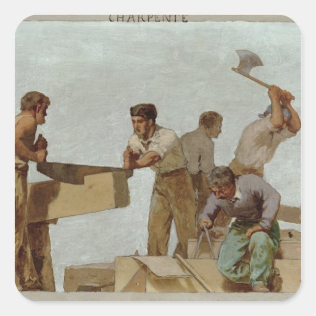 Wood Structure Square Sticker (Front)