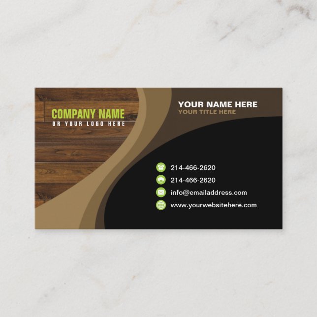 Wood Style Business Card (Front)