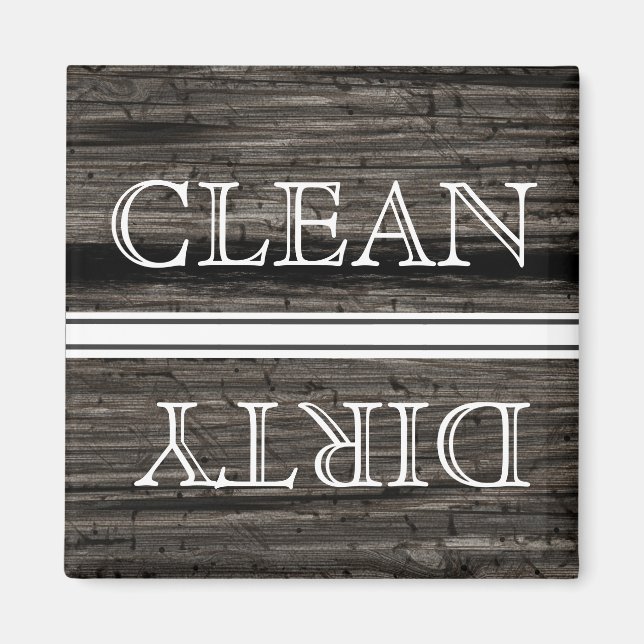Wood Style Dishwasher Magnet Clean & Dirty (Front)