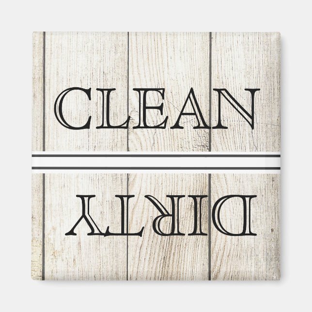 Wood Style Dishwasher Magnet Clean & Dirty (Front)