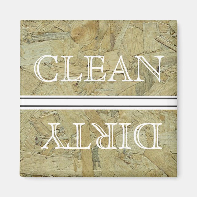 Wood Style Dishwasher Magnet Clean & Dirty (Front)