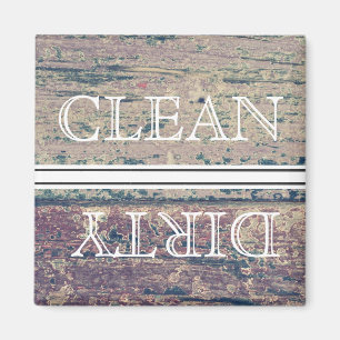 Wood Style Dishwasher Magnet Clean & Dirty