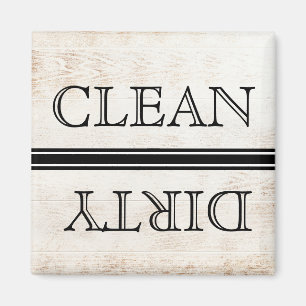 Wood Style Dishwasher Magnet Clean & Dirty