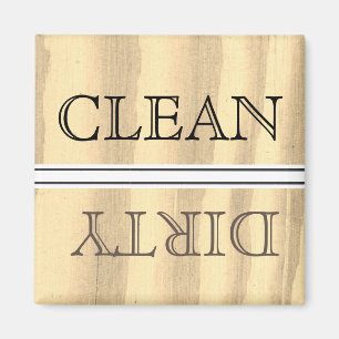 Wood Style Dishwasher Magnet Clean & Dirty