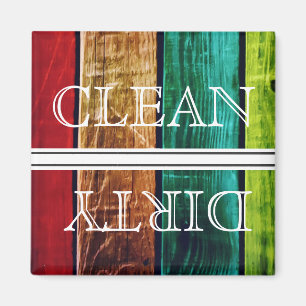 Wood Style Dishwasher Magnet Clean & Dirty