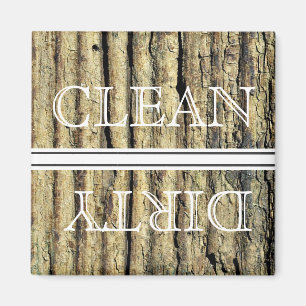 Wood Style Dishwasher Magnet Clean & Dirty