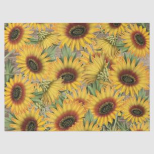 Wood Sunflowers Tissue Paper