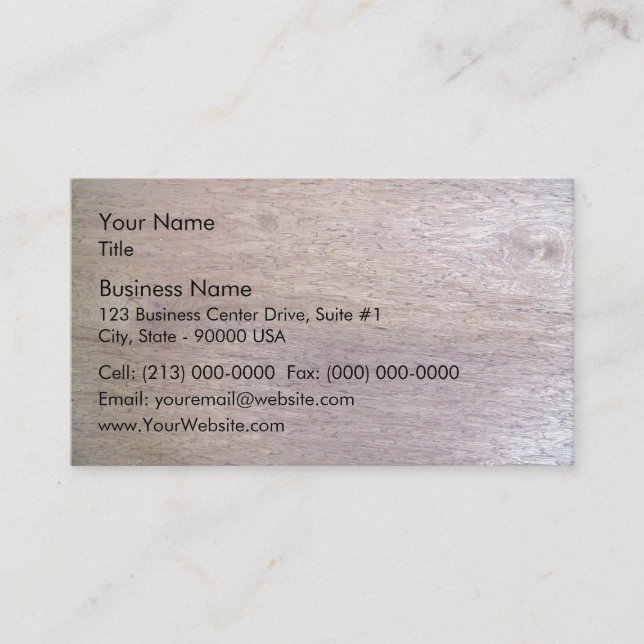 Wood Surfaced Texture Business Card (Front)