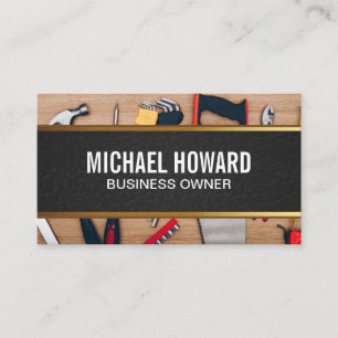 Wood Table   Construction Hand Tools Business Card