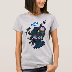 Wood Tartan Map & Badge Women's T-Shirt