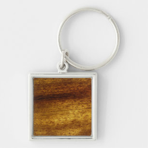 Wood teak key ring