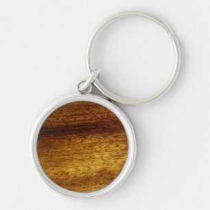 Wood teak key ring