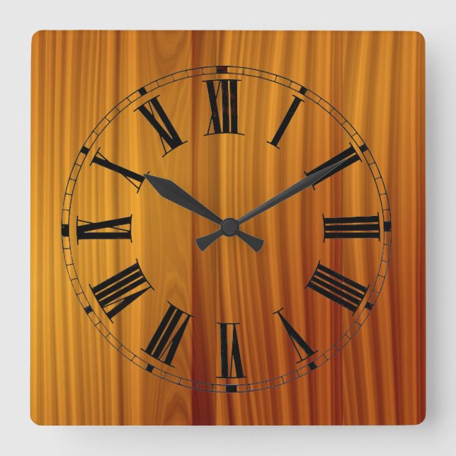Wood Teak Wall Clock (Front)