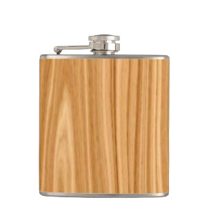 Wood Texture Background Design-35455 Hip Flask