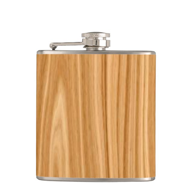 Wood Texture Background Design-35455 Hip Flask (Front)