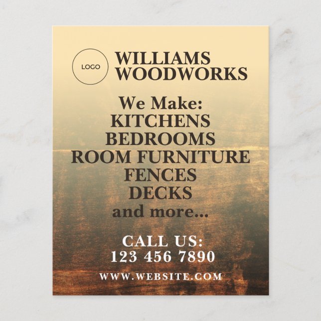 Wood texture bold flyer (Front)