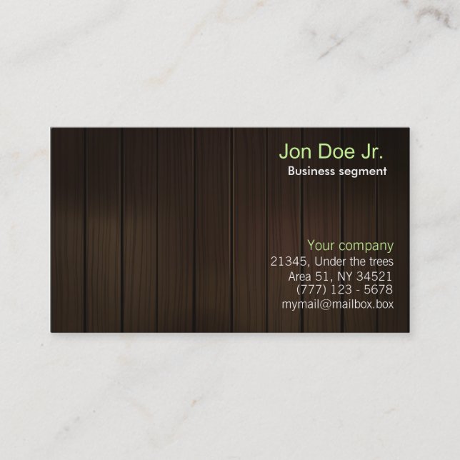 Wood texture business card (Front)