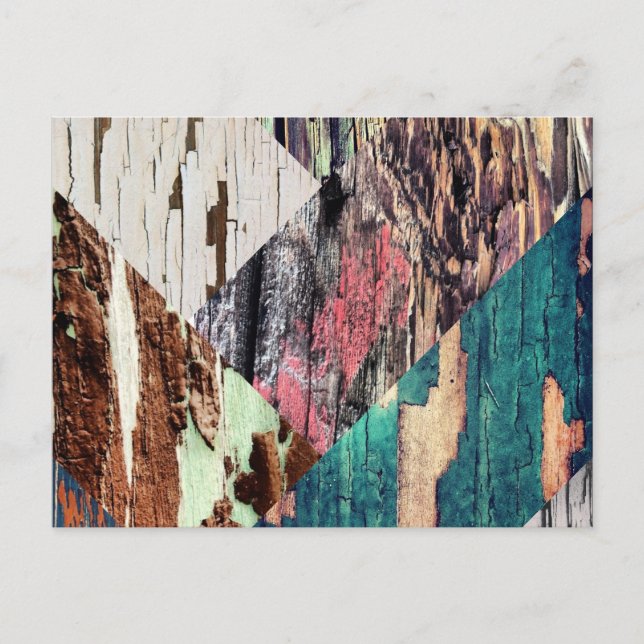 Wood Texture Collage Postcard (Front)