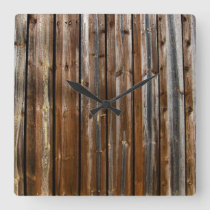 Wood Texture Cool Unique Square Wall Clock