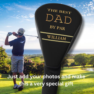 Wood Texture Look Best Dad by Par Name  Golf Head Cover