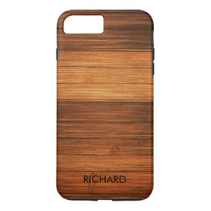 Wood Texture Monogram iPhone 8 Plus/7 Plus Case